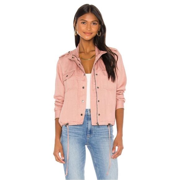 Rails Collins Distressed Linen Blend Utility Boho Jacket Modern In Rose Dust - Picture 1 of 15